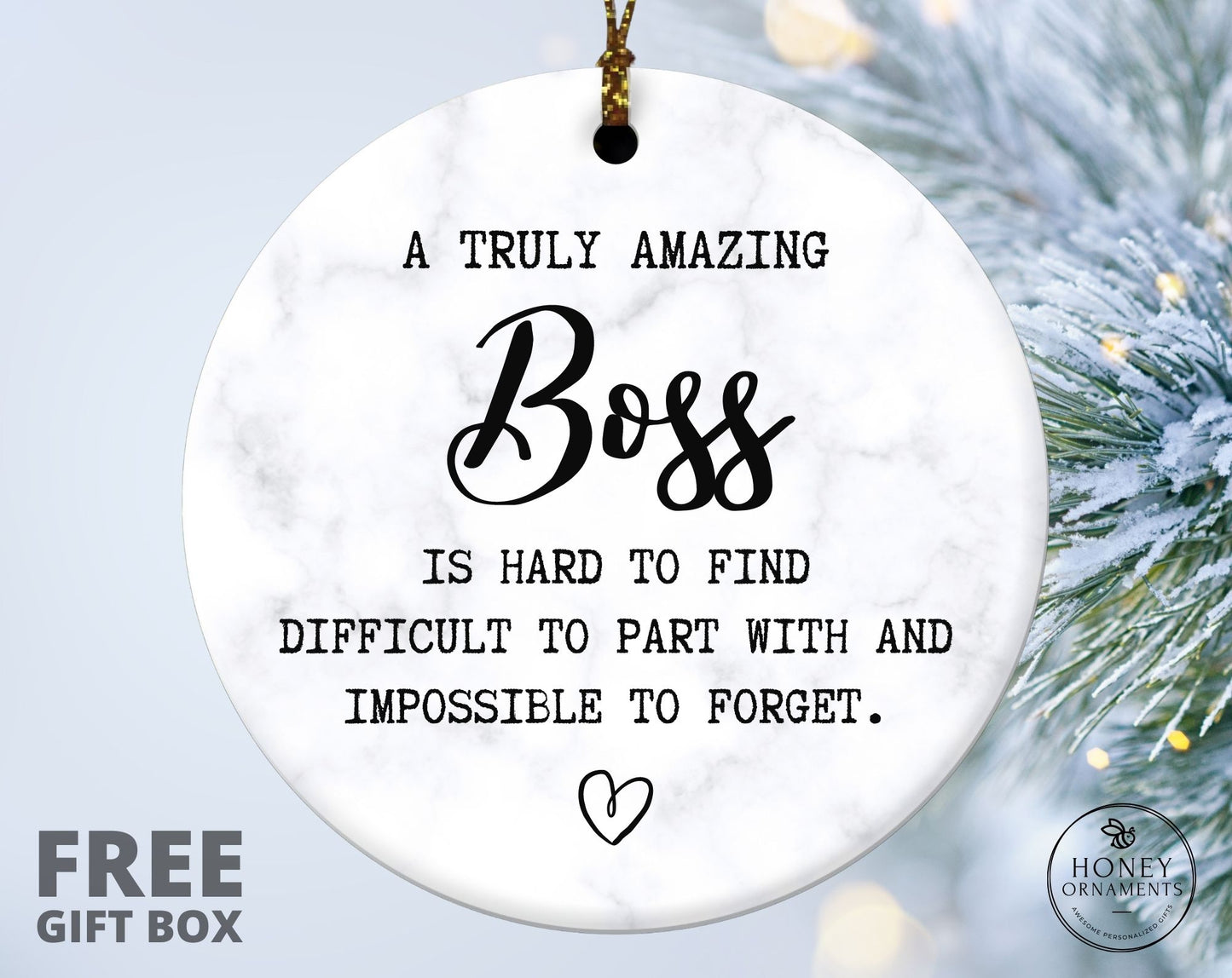 Boss Leaving Gift for Boss Appreciation Ornament Best Boss Ever boss gift for women boss gift for men, Thank you Ornament, A truly amazing boss is hard to find