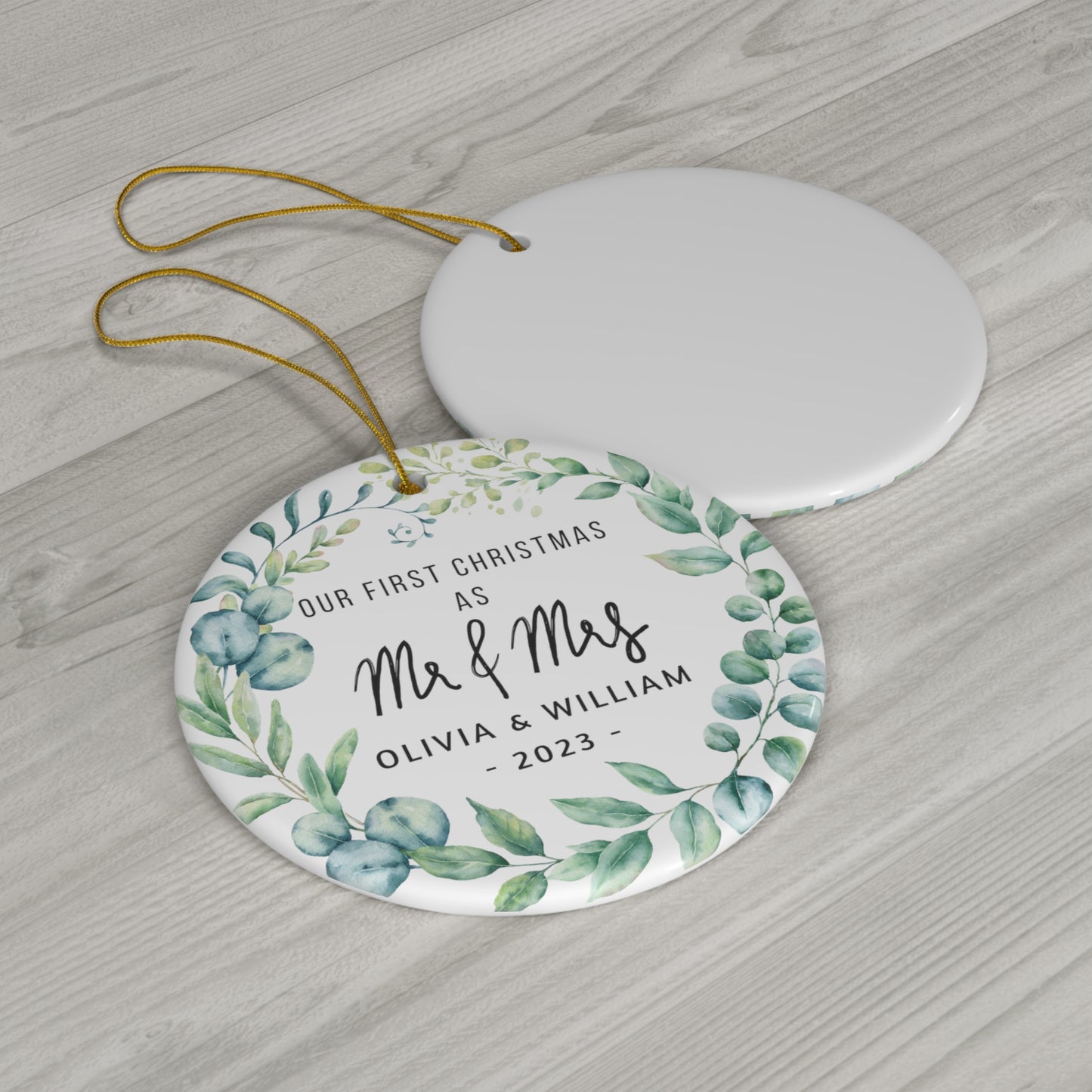 Personalized Mr and Mrs Ornament - First Christmas Married Ornament - Our First Christmas Married as Mr and Mrs Ornament - Wedding Gift