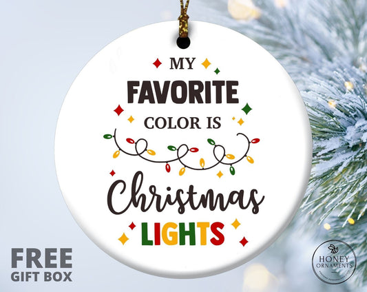 Personalized Ceramic Christmas Ornament, Family Keepsake, Christmas Lights Design (2026)