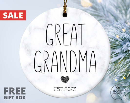 Great Grandma Ornament, Pregnancy Announcement, Pregnancy Reveal, New Great Grandma Gift, New Baby Reveal, Christmas Ornaments Keepsake