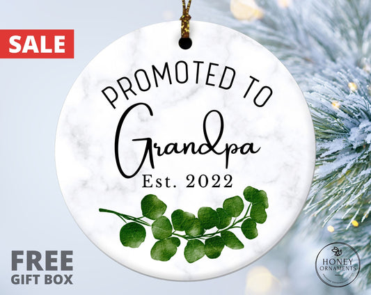 Promoted to Grandpa Ornament - EST 2026 - New Grandpa Gift - First Time Grandpa Christmas Ornament - Future Grandpa Gifts, Father's Day Gift