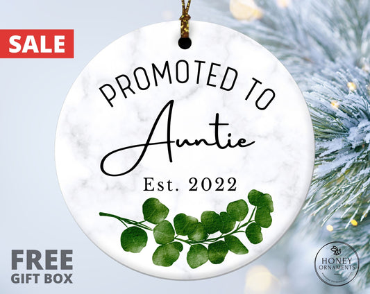 Promoted to Auntie Ornament, Pregnancy Announcement, Promoted to Auntie Christmas Gift, Pregnancy Reveal, Bestie To Aunt, Aunt Est 2026 Gift