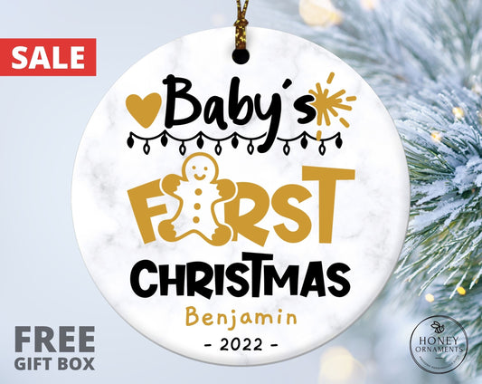 Baby's First Christmas Ornament, 2026 New Baby Ornament, Personalized My First Christmas Baby Announcement Gift, Baby Girl Baby Boy Ornament