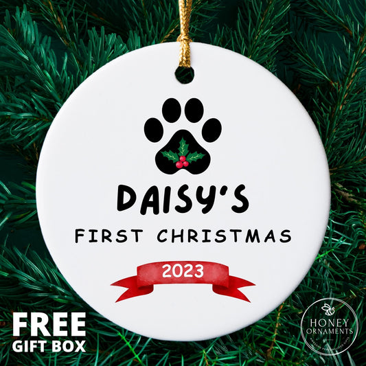 Dogs First Christmas Ornament, Dog 1st Christmas, Dog's First Christmas, First Christmas in my Forever Home, Rescued Puppy, Dog Adoption