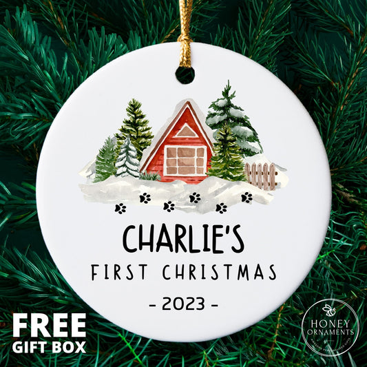 Dogs First Christmas Ornament, Dog 1st Christmas, Dog's First Christmas, Dog Lover Gift, Puppy Christmas, Rescued Puppy, Dog Adoption Gift