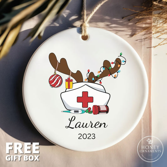 Personalized Nurse Christmas Ornament, Nurse Christmas Gift, Nurse Graduate, Nurse Retirement Gift, Gift for Nurse, First Christmas as Nurse