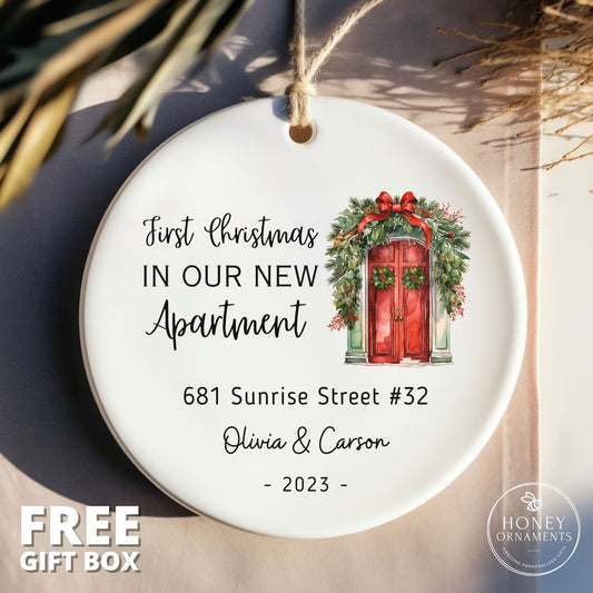 First Christmas in New Apartment Ornament, Personalized First Apartment, New Home Ornament, Christmas Homeowner Gift, Our New Apartment Gift