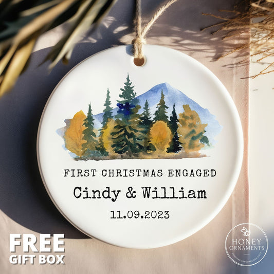 Christmas Engagement Ornament - First Christmas Engaged - Couple Engagement Ornament 2026 - New Engaged - Personalized Newly Engaged Gift