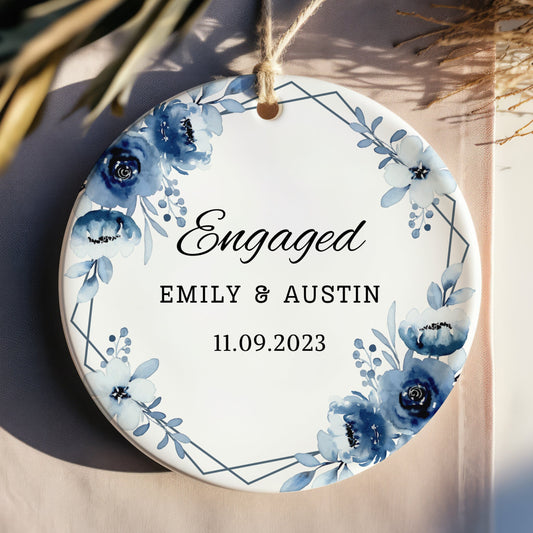 Personalized Engagement Ornament - Engaged Christmas Ornament - First Christmas Engaged - Engaged Ornament - Custom Engagement Gift - 2026