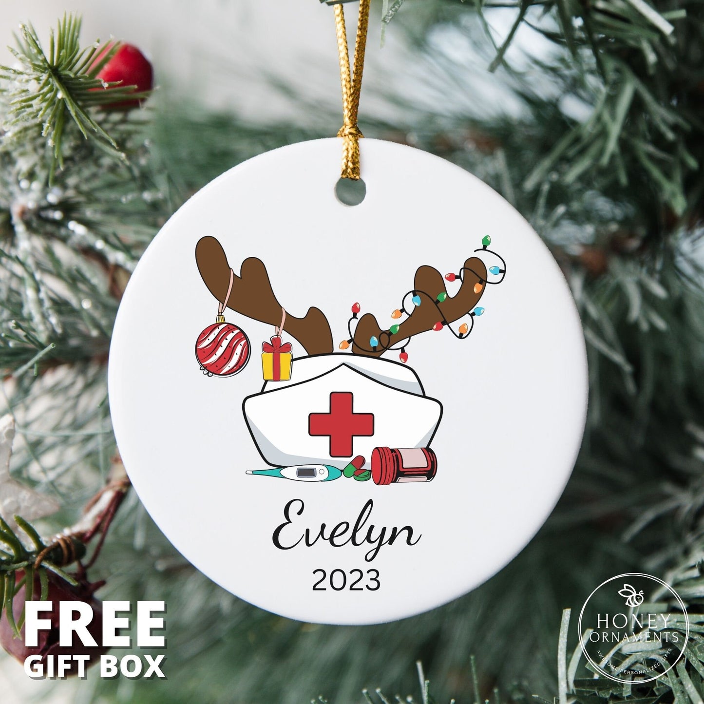 Personalized Nurse Christmas Ornament, Nurse Christmas Gift, Nurse Graduate, Nurse Retirement Gift, Gift for Nurse, First Christmas as Nurse