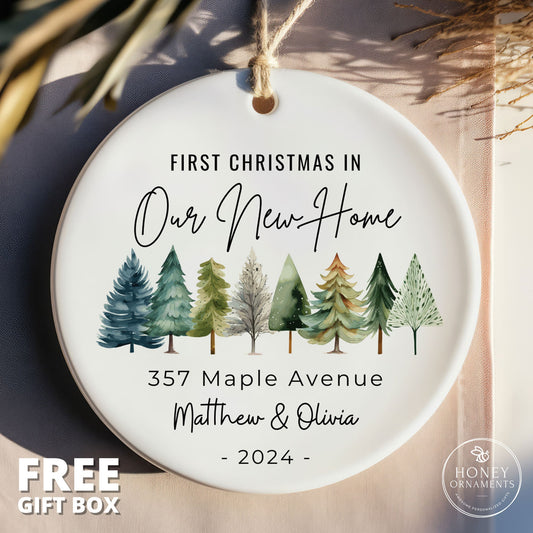 New Home Christmas Ornament - Personalized New Home Ornament - First Christmas in Our New Home Ornament - New Address - New House Ornament