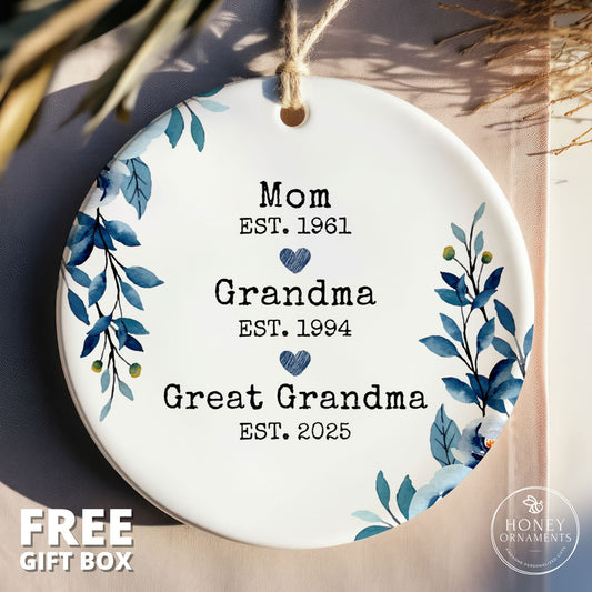 Great Grandma To Be Christmas Ornament, Pregnancy Reveal, Baby Announcement, Promoted to Great Grandmother Gift, New Great Grandma Gift