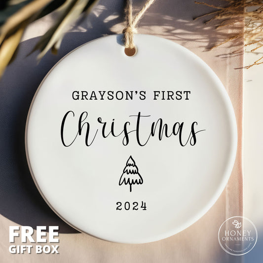 Personalized Baby's First Christmas Ornament - Custom Baby First Christmas Keepsake - Newborn Holiday Ornament - Baby's First Christmas Gift