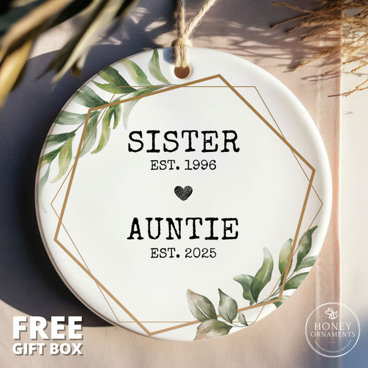 New Aunt Gift, Pregnancy Reveal, Baby Announcement, New Auntie Gift, Gift for New Aunt, Aunt To Be Gift, Promoted to Aunt Christmas Ornament