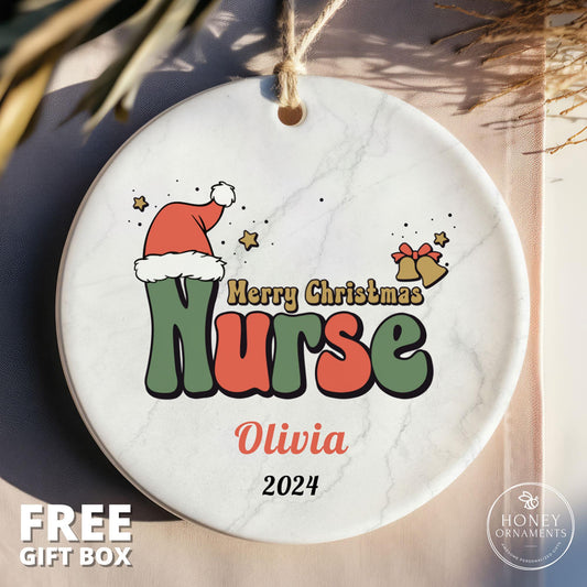 Nurse Christmas Ornament Nurse Gift Custom Nurse Appreciation Gift Personalized Gift for Nurse Keepsake Thank You Gift for Her 2026 RN Gift