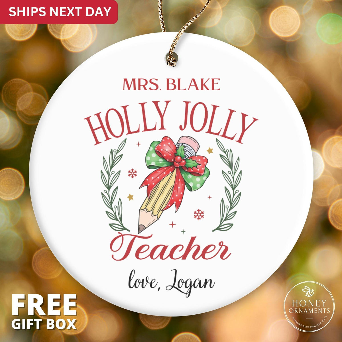 Teacher Gifts Personalized Teacher Gift - Teacher Appreciation Gift for Teacher Friend - Thank You Teacher Gift - Teacher Christmas Gifts