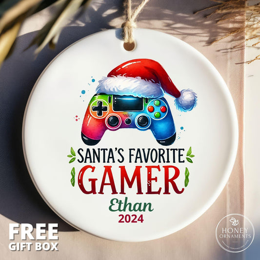 Santa's Favorite Gamer Gifts for Boyfriend Gift for Game Lover Gift for Kids Video Gamer Gifts for Teen, Gaming Gifts for Him, Personalized