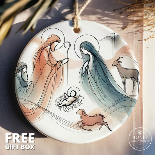 Nativity Christmas Ornament - Christian Ornament Christmas Gift - Nativity Ornament - Christmas Nativity Scene Ornament Baby Jesus Ornament