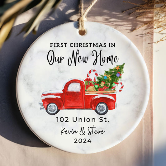 First Christmas New Home Ornament – Personalized Housewarming Ornament – Custom Address Christmas Keepsake – New Homeowner Gift 2026