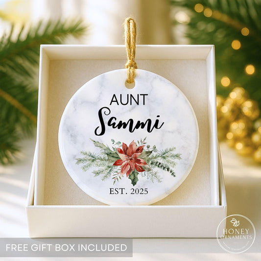 Personalized Aunt Ornament 2026, New Aunt Christmas Gift, Pregnancy Announcement Keepsake, Custom Future Aunt Gift, Baby Reveal Ornament