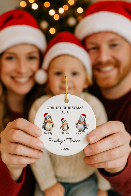 Personalized Family Ornament, Christmas Family Ornament, Custom Family of 2, 3, 4, 5, 6 Ornament 2026, Family Name Christmas Tree Ornaments