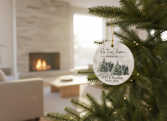 Married Ornament, Wedding Gift, Our First Christmas as Mr and Mrs Gift, Wedding Couples Ornament, First Married Christmas, Newlywed Gift