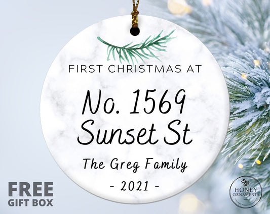 New Home Ornament, Personalized First Home Christmas Ornament, New House Ornament, Christmas Gift, Housewarming Gift Keepsake