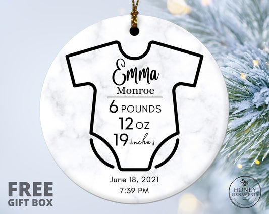Personalized Baby Birth Stat Ornament, Baby's First Christmas Ornament, Custom Baby Birth Announcement, Newborn Birth Stat, Newborn Keepsake