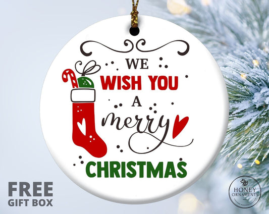 Family Christmas Ornament, 2023 Christmas Ornament, Kids 2023 Christmas Ornament Keepsake, Christmas Gift, We Wish You A Merry Christmas