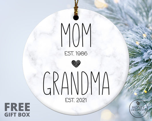Mom, Grandma Ornament - New Grandma Gift - First Time Grandma Ornament - Future Grandma Gifts - Birthday Keepsake - Mothers Day Gift