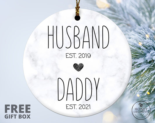 Husband Daddy Ornament - New Dad Gift - First Time Daddy Gift - Future Daddy Gifts - Pregnancy Announcement Reveal, Birthday Keepsake