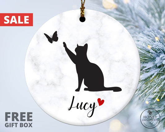 Personalized Cat Loss Ornament, Cat Memorial Gift, Custom Cat Sympathy Gift, Loss of Cat, Pet Loss Gift, Cat Condolence Gift