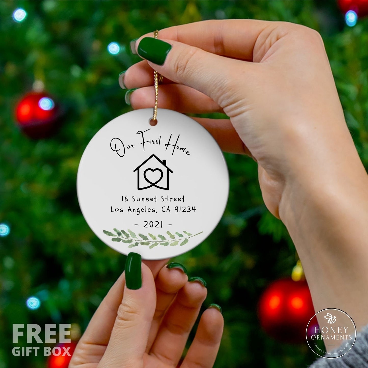 First Home Ornament, Personalized New Home Christmas Ornament, First House Ornament, Christmas Gift, 1st Apartment Condo House Ornament