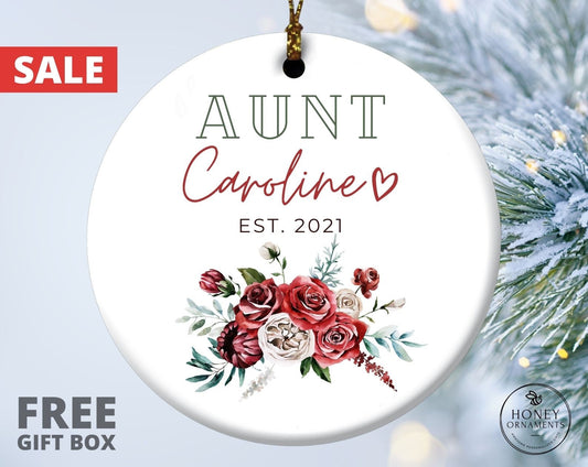 Personalized Aunt Ornament, New Aunt Gift, Pregnancy Announcement, Future Aunt Gifts, New Baby Announcement, Custom Christmas Ornaments