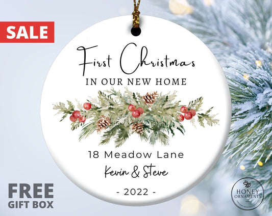 First Christmas in Our New Home Ornament, Personalized New Home Christmas Ornaments, 2023 New House Ornament Gift, Christmas Keepsake