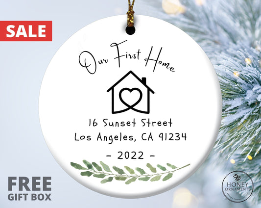 First Home Ornament, Personalized New Home Christmas Ornament, First House Ornament, Christmas Gift, 1st Apartment Condo House Ornament
