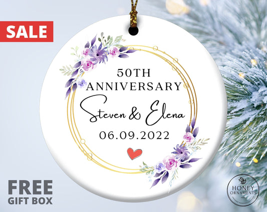 50th Wedding Anniversary Gifts, Golden Anniversary Gifts, Personalized Ornament, 50th Wedding Gift, 50 Year Anniversary Gift for Parents