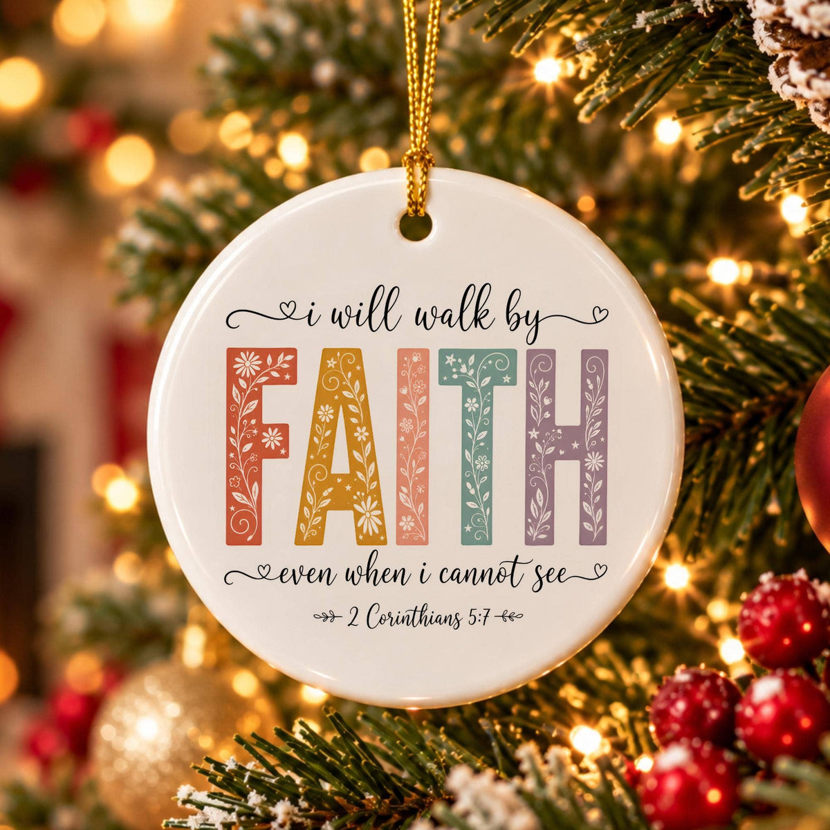 Faith Inspirational Ceramic Ornament with Gift Box (2)