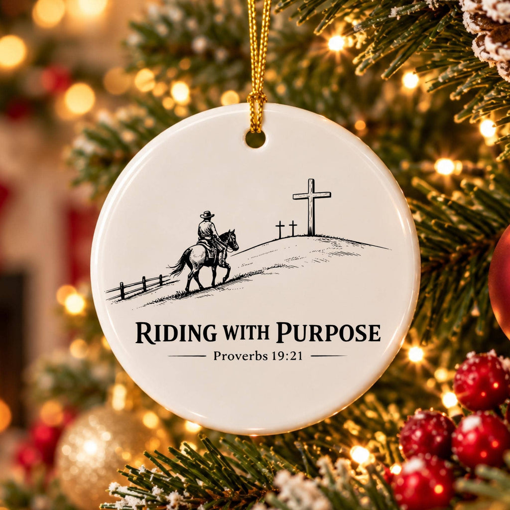 Ceramic Ornament Gift – Riding with Purpose Proverbs 19:21