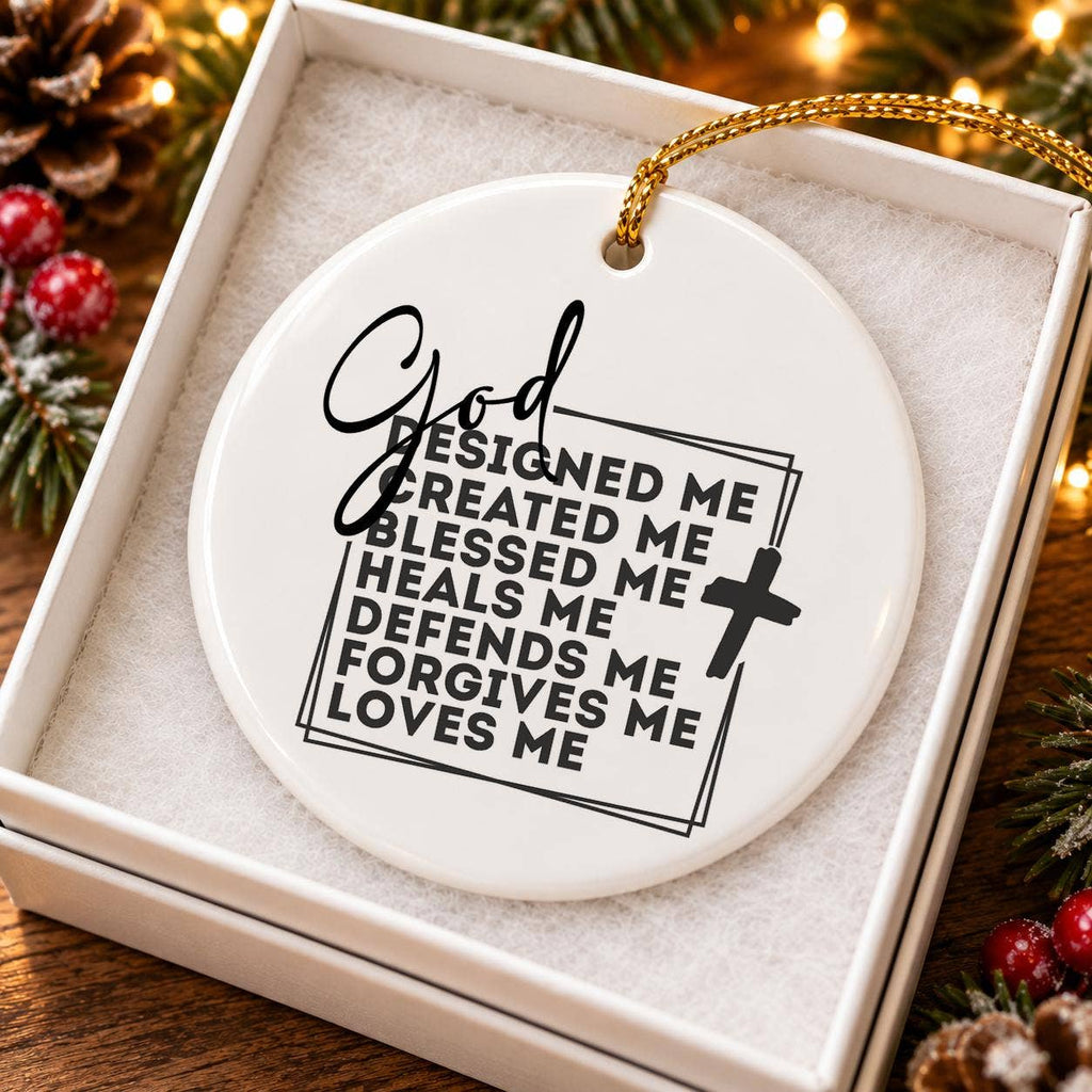 Faith & Love Ceramic Ornament: God Blesses & Guides Us