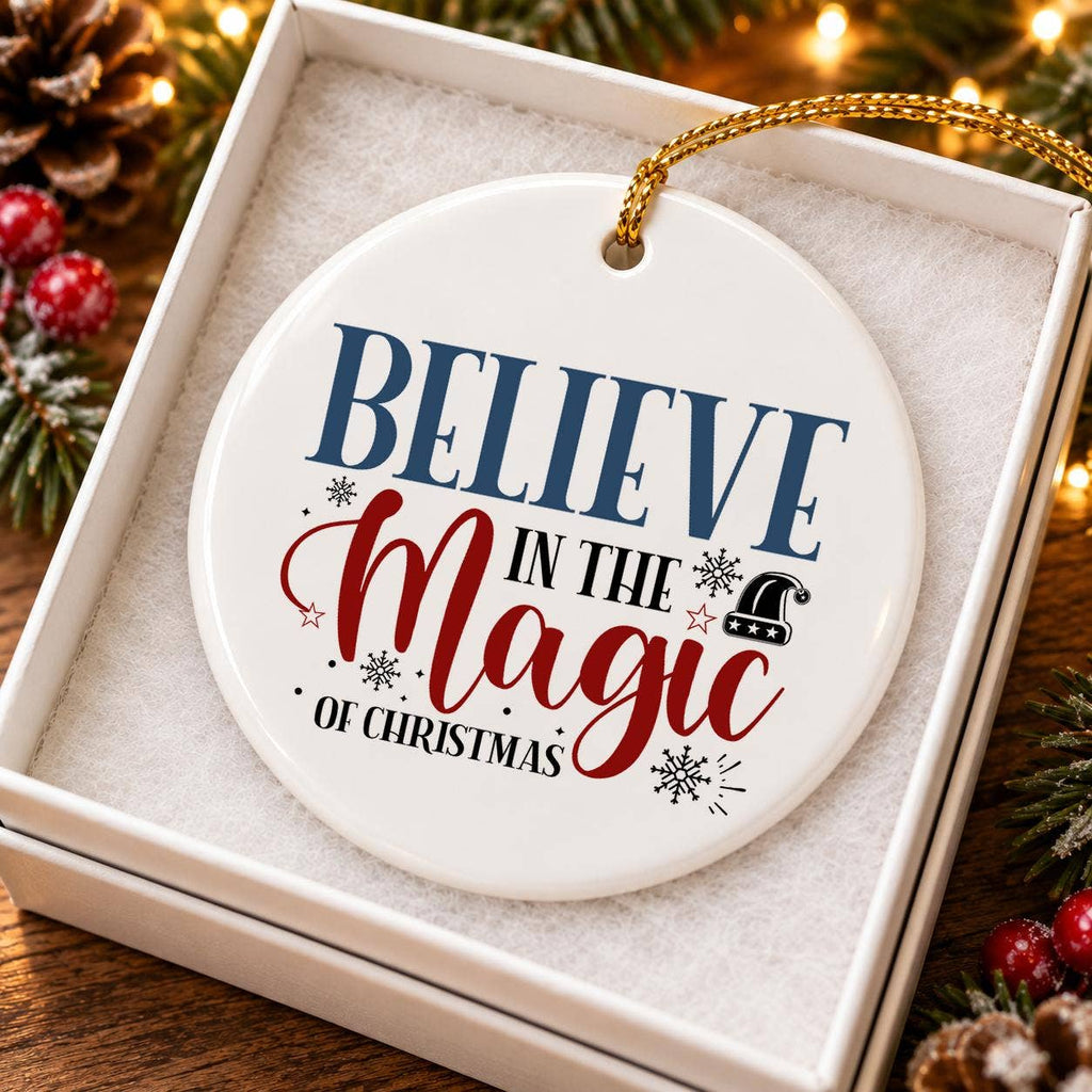 Believe in Magic Snowflake Christmas Ceramic Ornament Gift