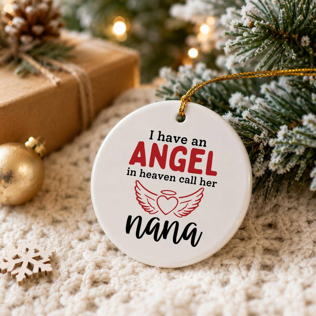 Memorial Angel Nana Gift Ceramic Ornament with Box