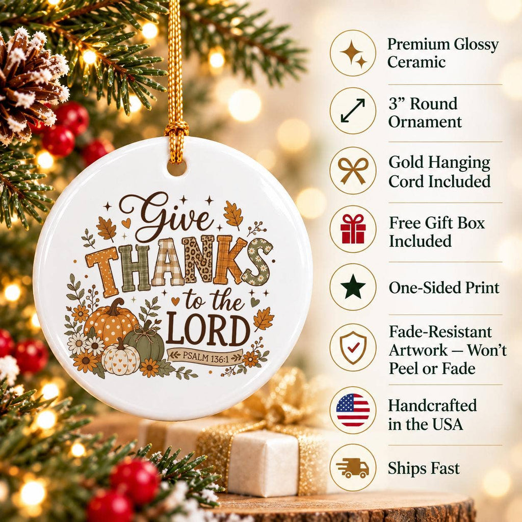 Fall Harvest Thanksgiving Ceramic Ornament Gift