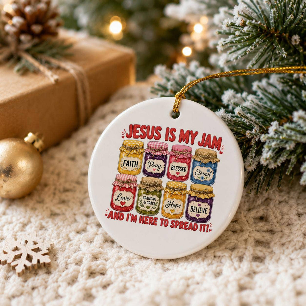 Ceramic Ornament Jesus Is My Jam Christmas Gift