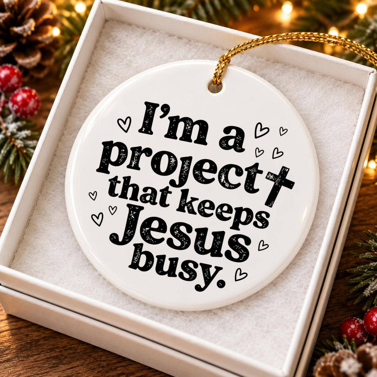 Inspirational Christian Ceramic Christmas Ornament