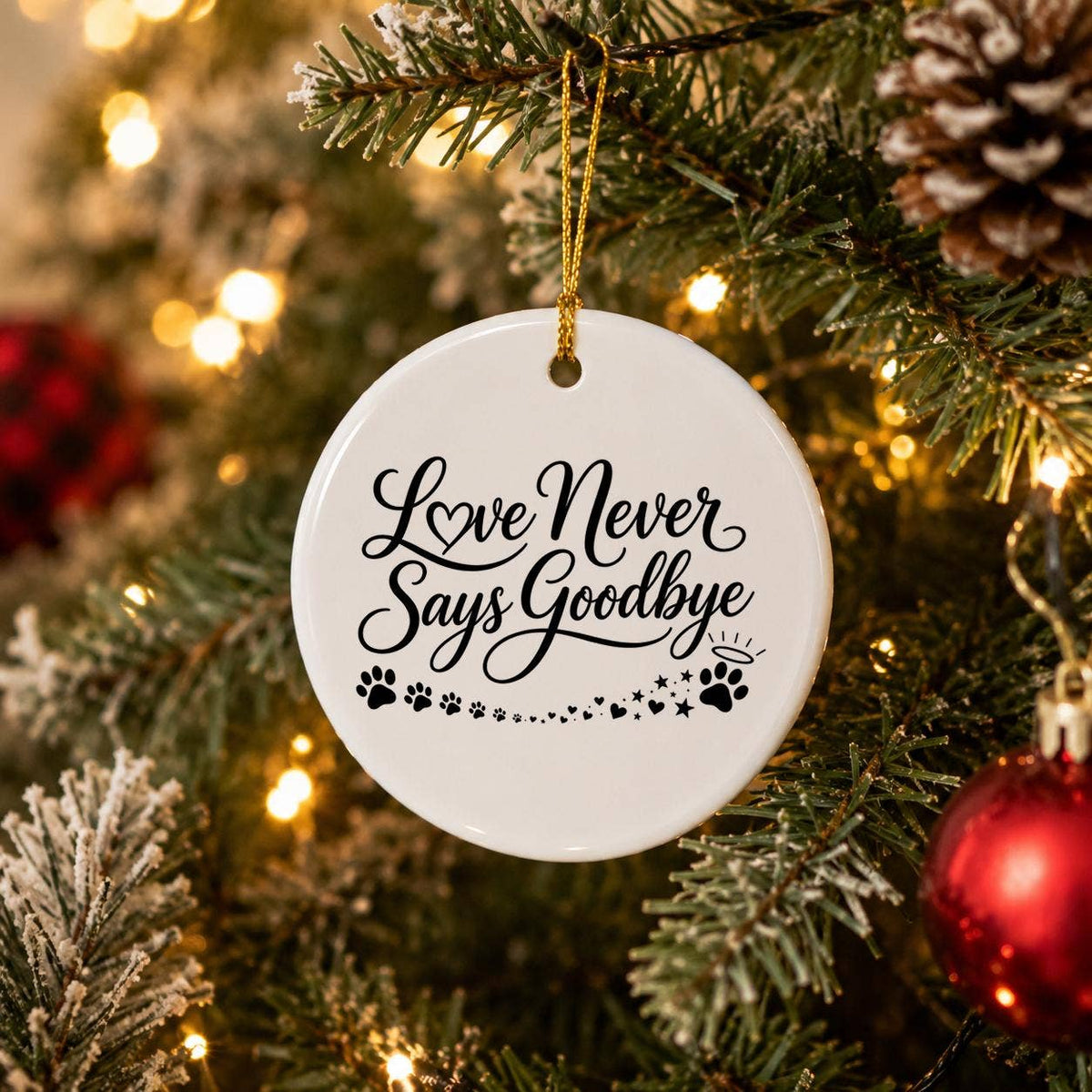 Pet Memorial Ceramic Ornament 'Love Never Says Goodbye