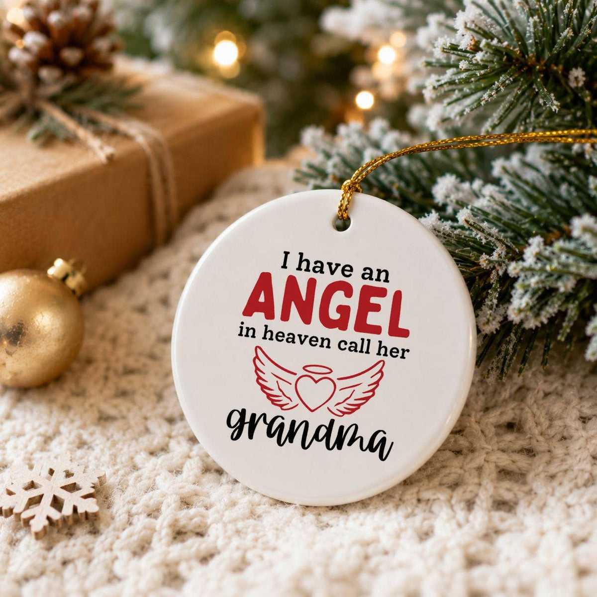 Memorial Angel Grandma Ceramic Ornament Gift Boxed