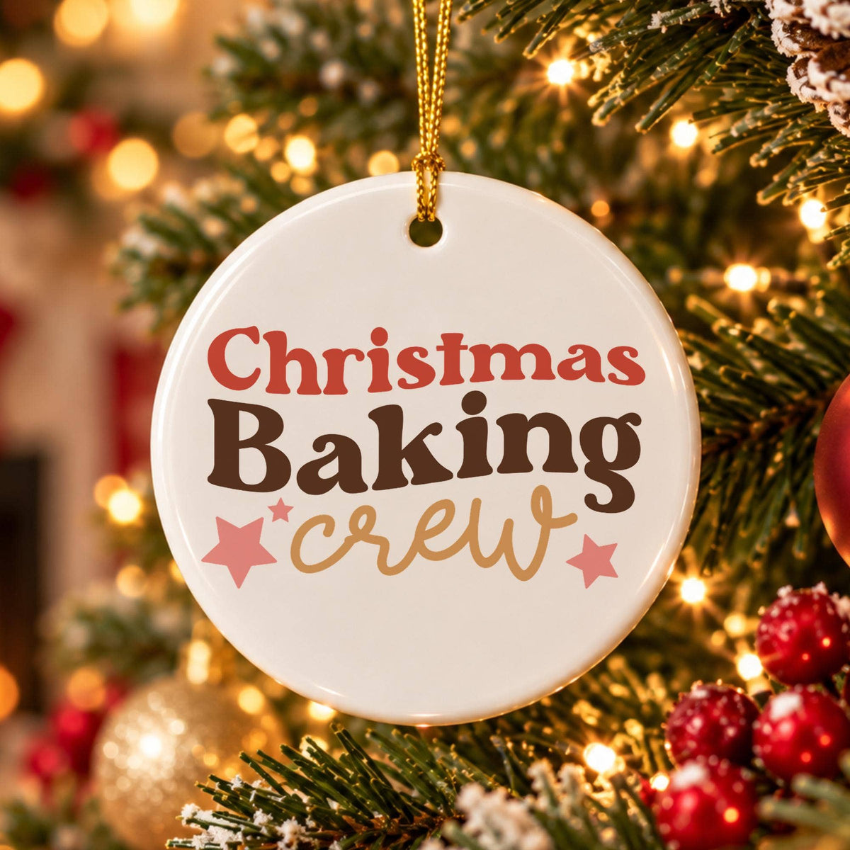 Festive Ceramic Ornament for Christmas Baking Enthusiasts