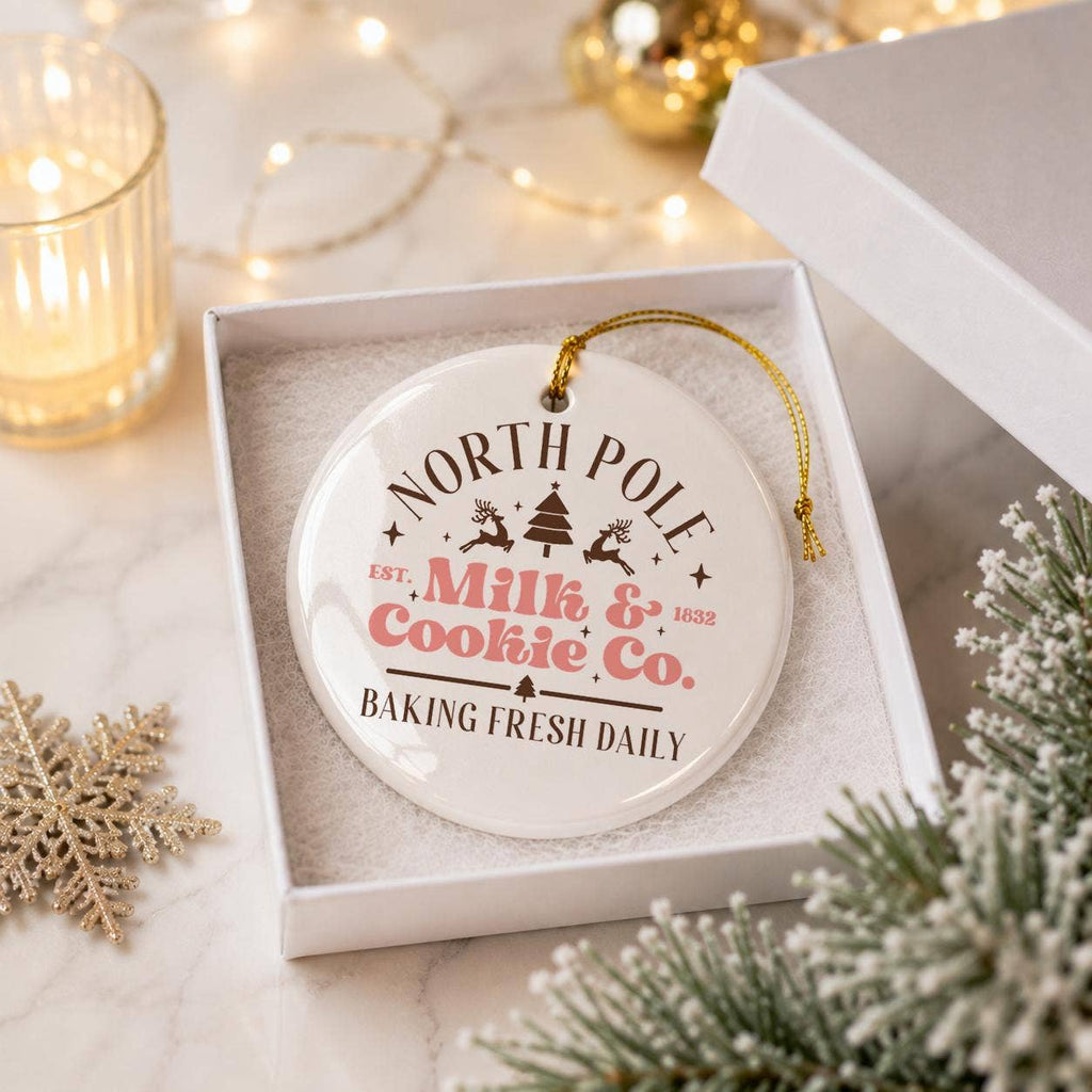 Christmas North Pole Milk & Cookie Co. Ceramic Ornament