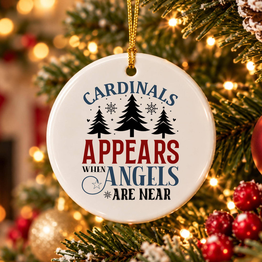 Cardinal Angels Christmas Ceramic Ornament Gift Box